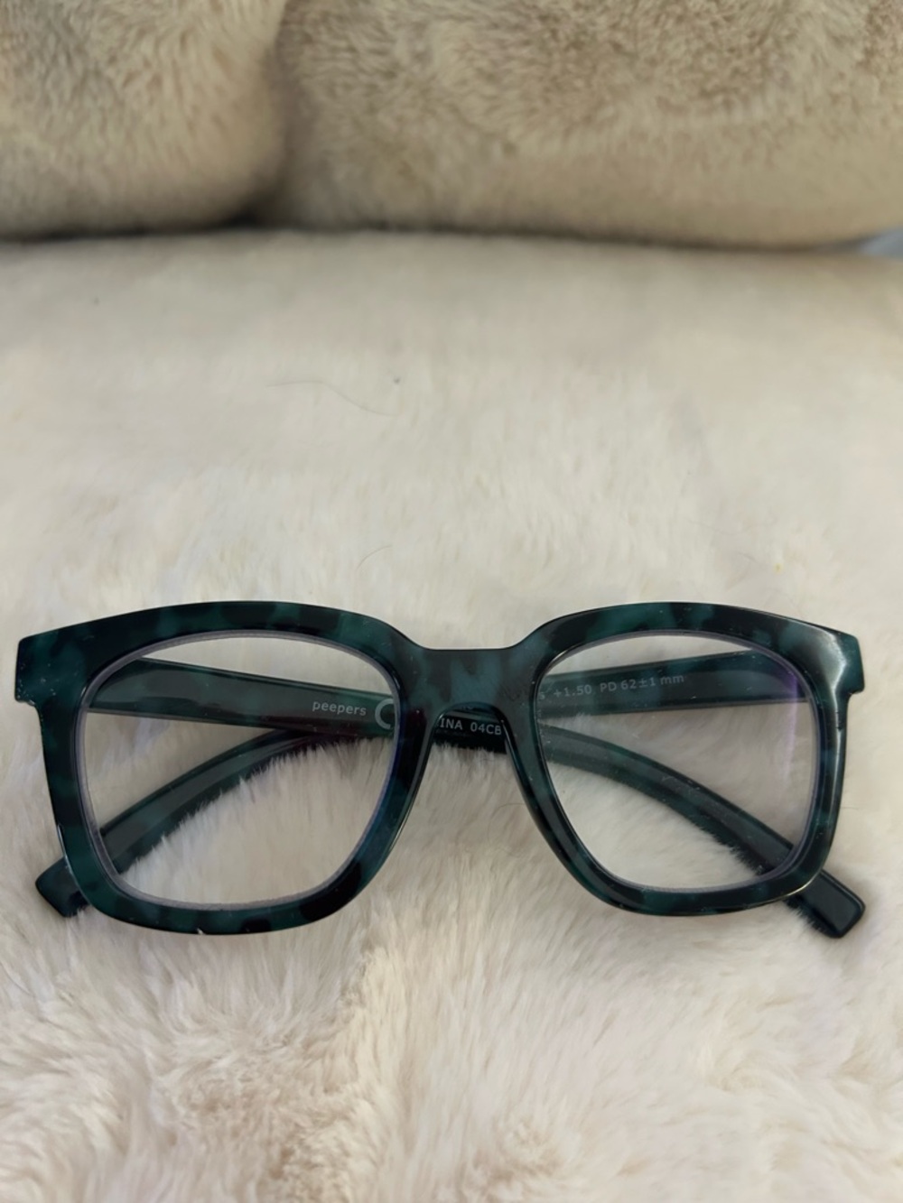 Peepers Women's Blue-Green Tortoiseshell Square Glasses